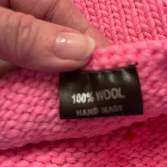 Anthropologie NWT adorable handmade hearts 100% wool cozy sweater; sz Med - Picture 6 of 16